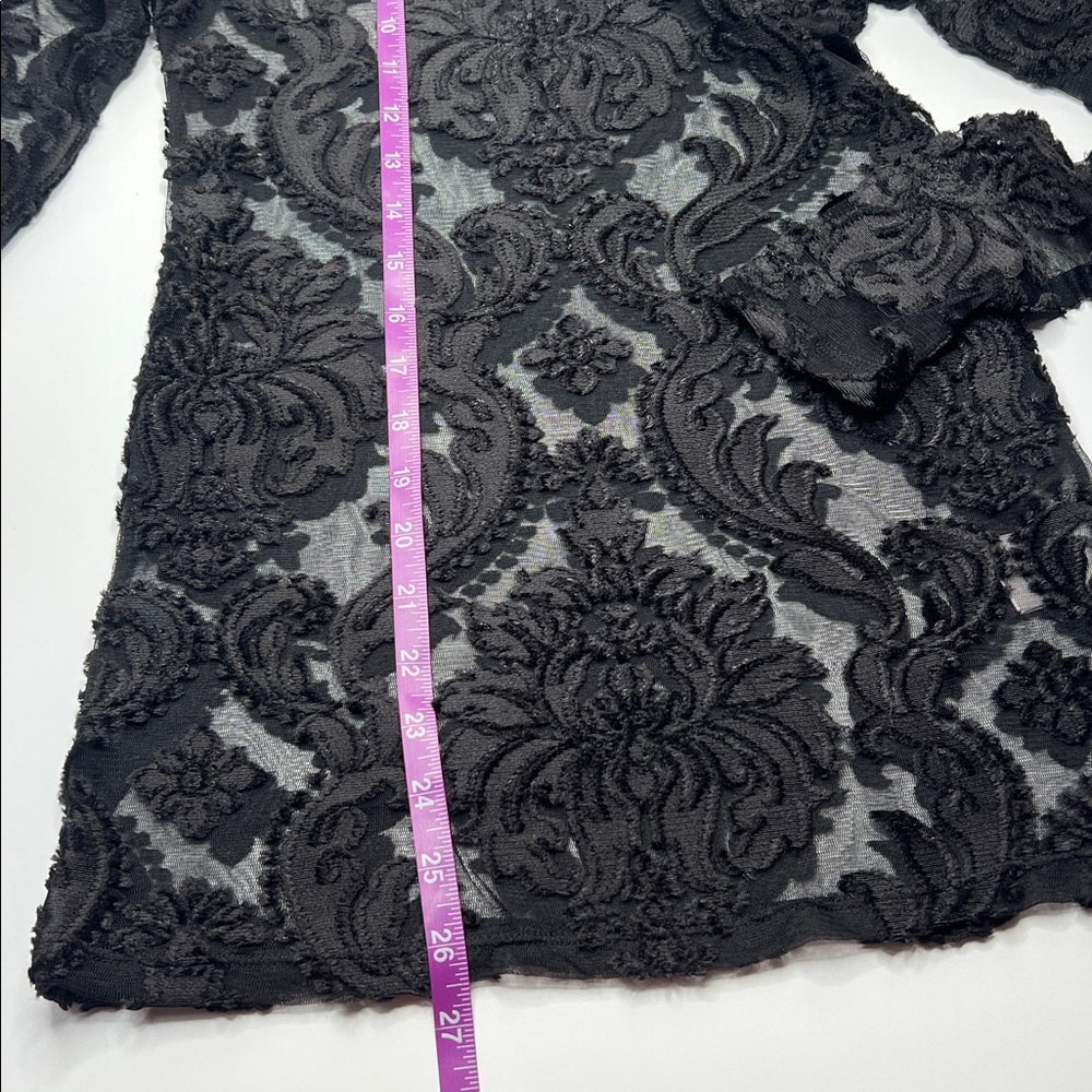 Alice McCall entitled top Black‎ Floral Lace Top witchy velvet burn out sheer - Picture 6 of 9